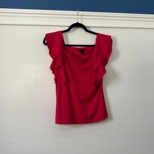 Hot pink / Red colored Ruffled Women's Top